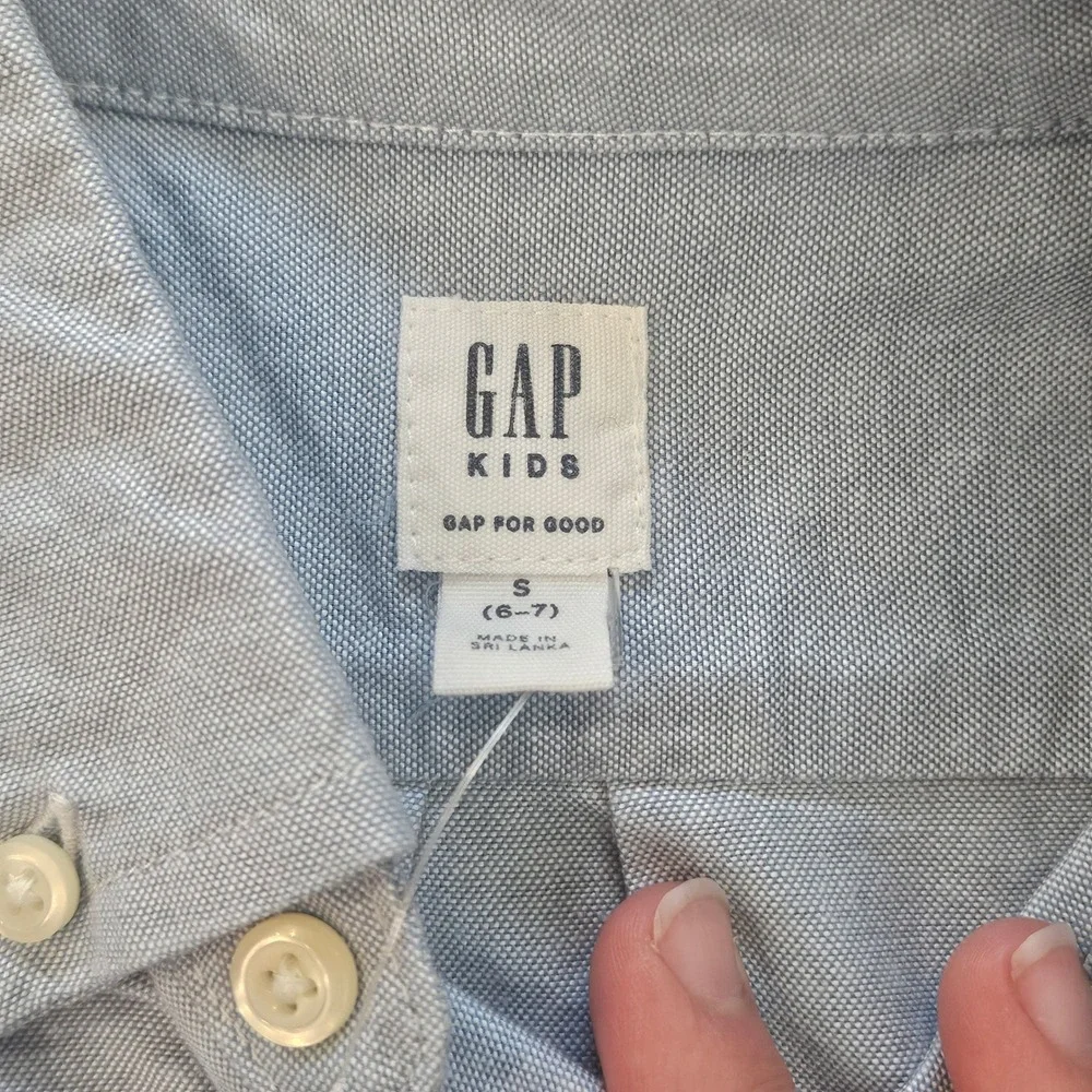 GAP Kids Shirt Pants Set Size 7 Uniform School Slim Blue Khaki Oxford Chino